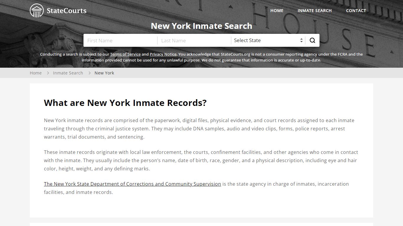 New York Inmate Search, Prison and Jail Information - StateCourts