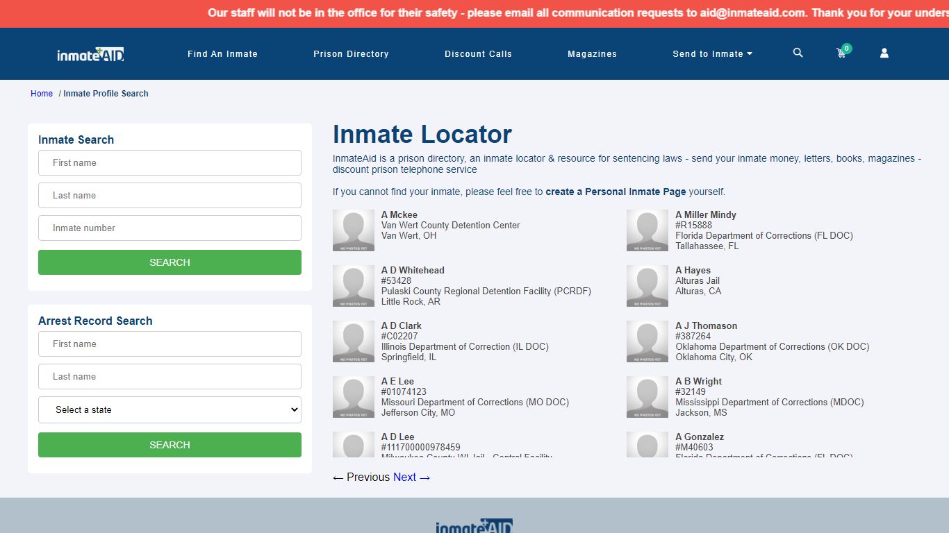 Inmate Search | Arrest Locator - Prisons, Jails, ICE Detainees